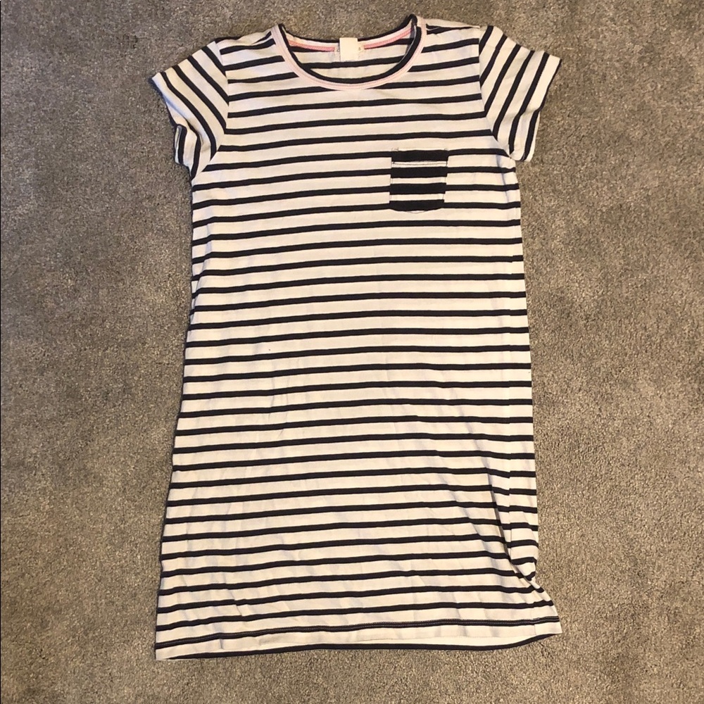 Crewcuts Striped Blue and White T-Shirt Dress